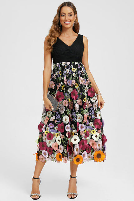 Robe Cocktail Fleur Éblouissante - gallery 3