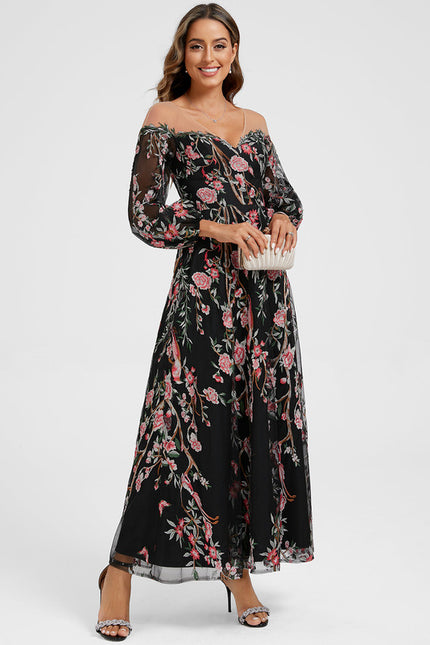Robe Cocktail Mousseline Fleurie - gallery 1
