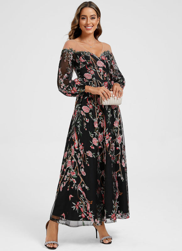 Robe Cocktail Mousseline Fleurie - gallery 1