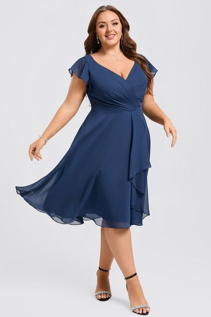 Robe Cocktail Mousseline Émeraude - gallery 7