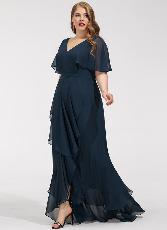 Robe Cocktail Fluide Marine Asymétrique - gallery 5
