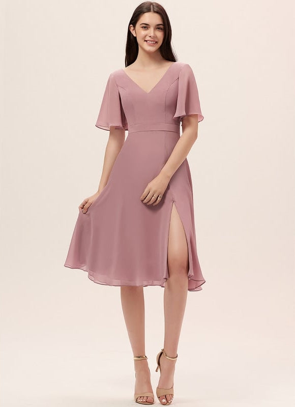 Robe Cocktail Mousseline Asymétrique - gallery 2