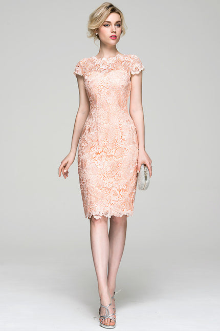 Robe Cocktail Pêche Fleurie - gallery 1
