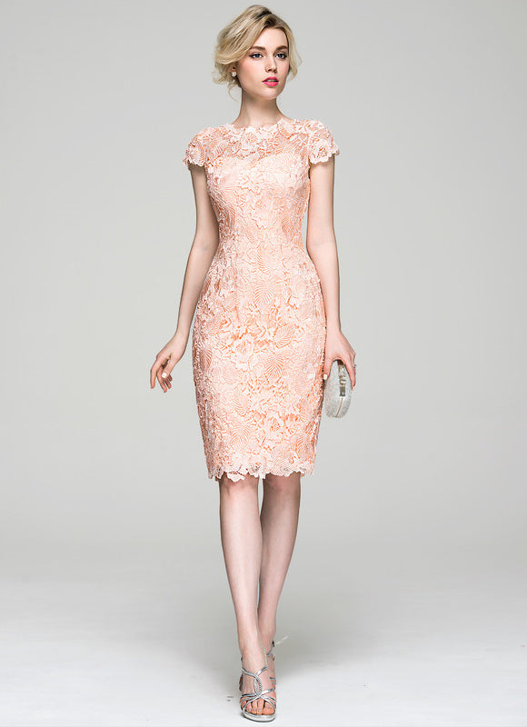 Robe Cocktail Pêche Fleurie - gallery 1