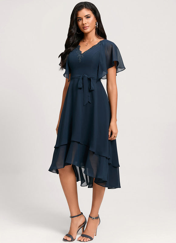 Robe Cocktail Flottante Marine - gallery 2