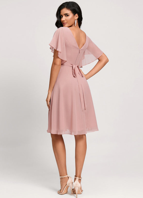 Robe Cocktail Mousseline Émeraude - gallery 4