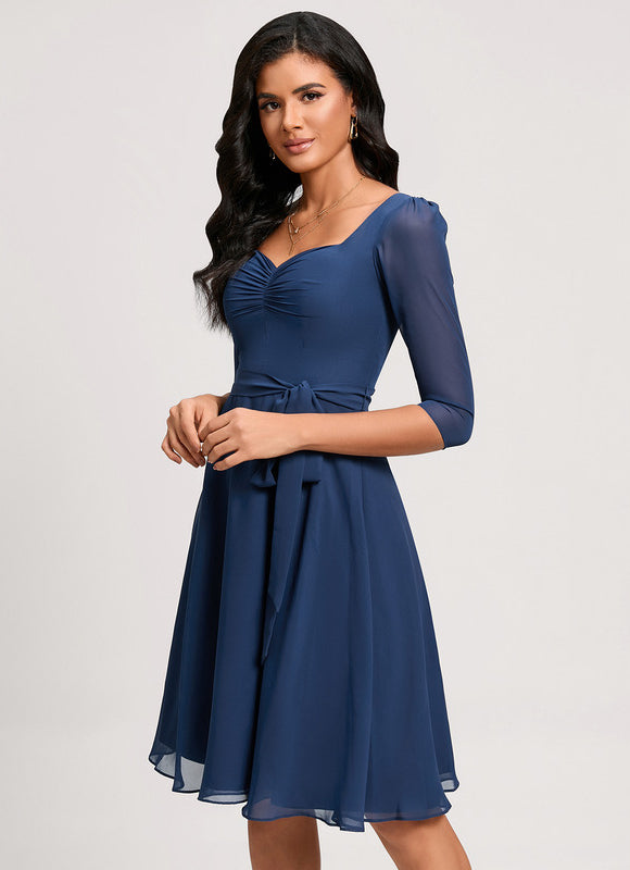Robe Cocktail Mousseline Émeraude - gallery 2