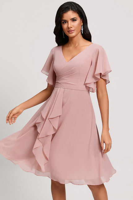 Robe Cocktail Mousseline Émeraude