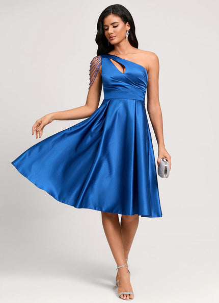 Robe Cocktail Bleu Éclatante