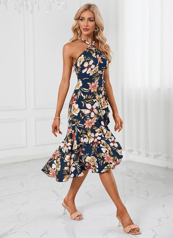 Robe Cocktail Florale Élégante - gallery 2