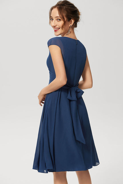 Robe Cocktail Mousseline Émeraude - gallery 3