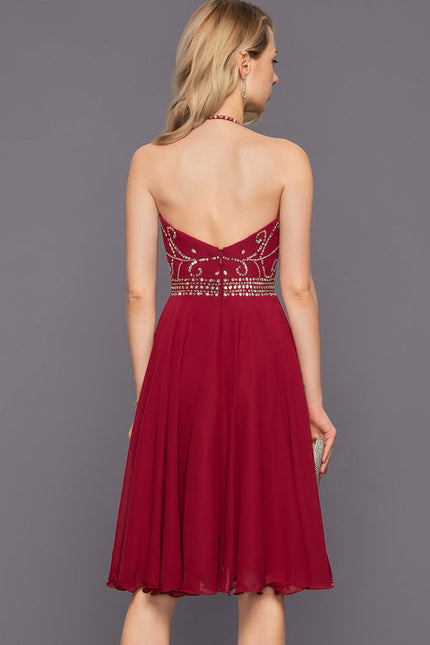 Robe Cocktail Éclatante Rubis - gallery 2