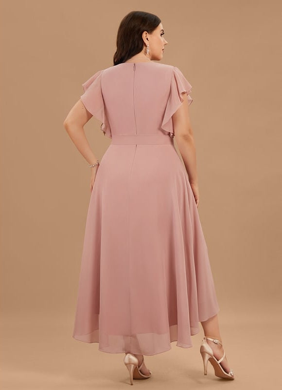 Robe Cocktail Fluide Vert Pâle - gallery 8