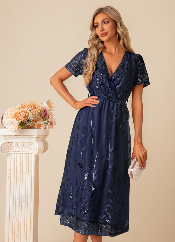 Robe De Cocktail Tulle Et Dentelle - gallery 8