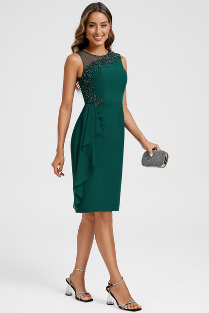 Robe Cocktail Émeraude Drapée - gallery 3
