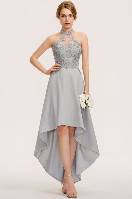 Robe Cocktail Gris Élégant Flottant - gallery 1