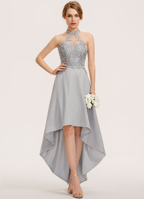 Robe Cocktail Gris Élégant Flottant - gallery 1