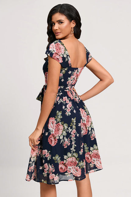 Robe Cocktail Fleurie Marine - gallery 1