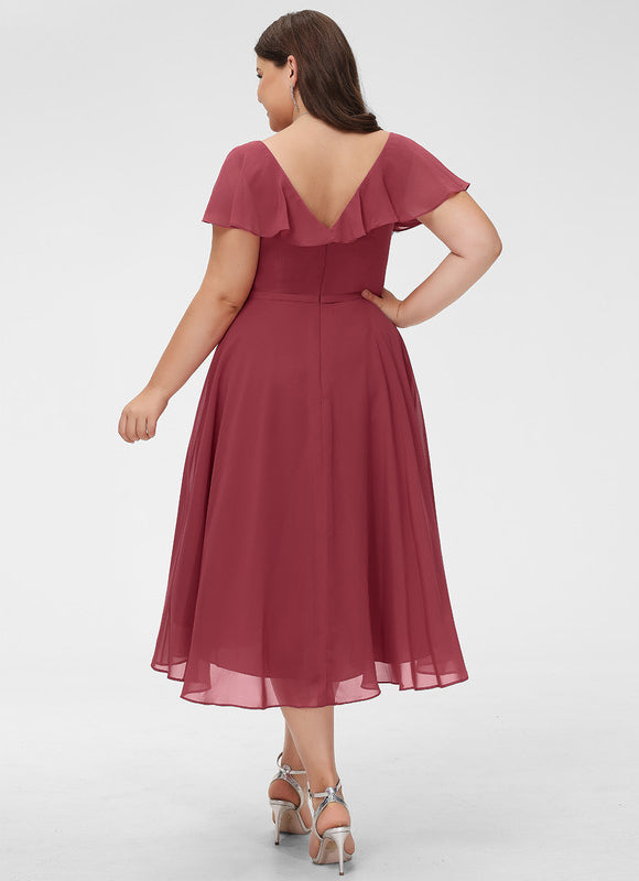 Robe Cocktail Fluide Vert Pâle - gallery 8
