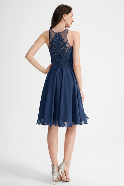 Robe Cocktail Nuit Marine Légère - gallery 2
