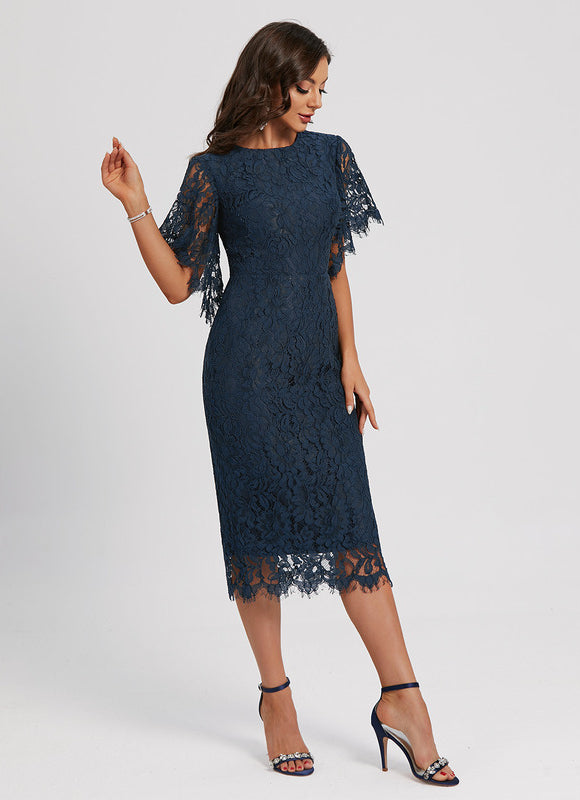 Robe Cocktail Nuit Marine Élégante - gallery 1