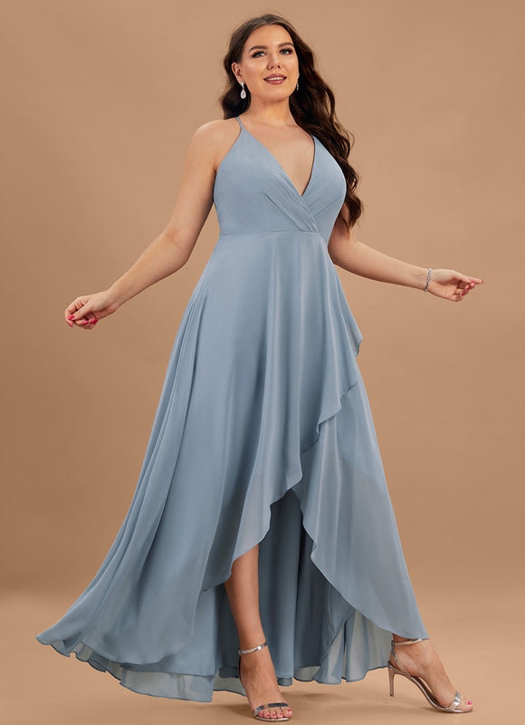Robe Cocktail Fluide Marine Asymétrique - gallery 7