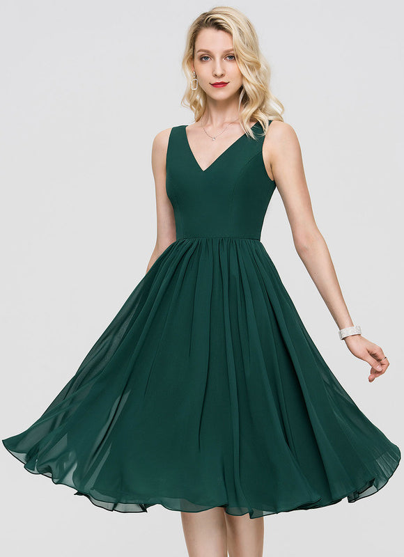 Robe Cocktail Mousseline Asymétrique