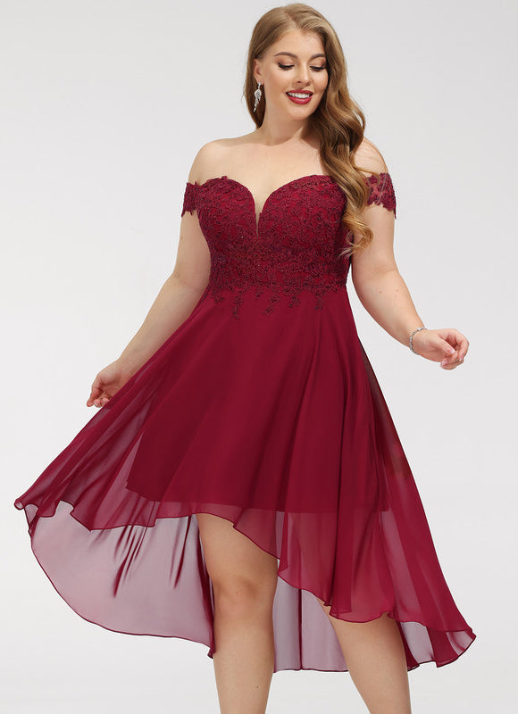 Robe Cocktail Rouge Élégance Asymétrique - gallery 9