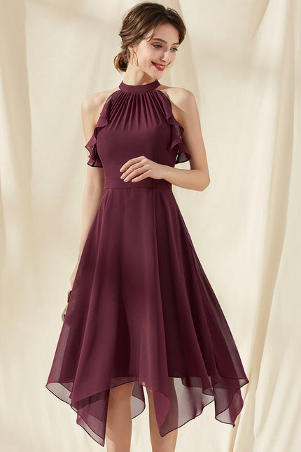 Robe Cocktail Aérienne Bordeaux - gallery 4