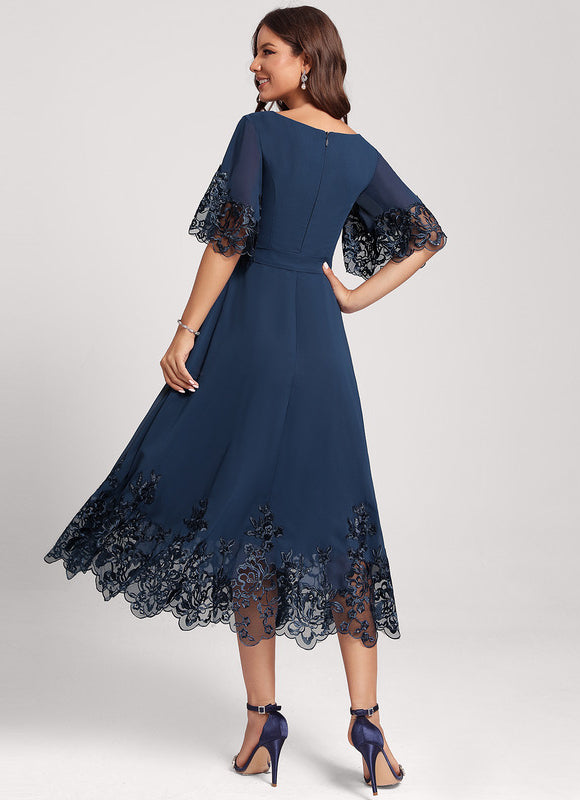 Robe Cocktail Mousseline Nocturne - gallery 4