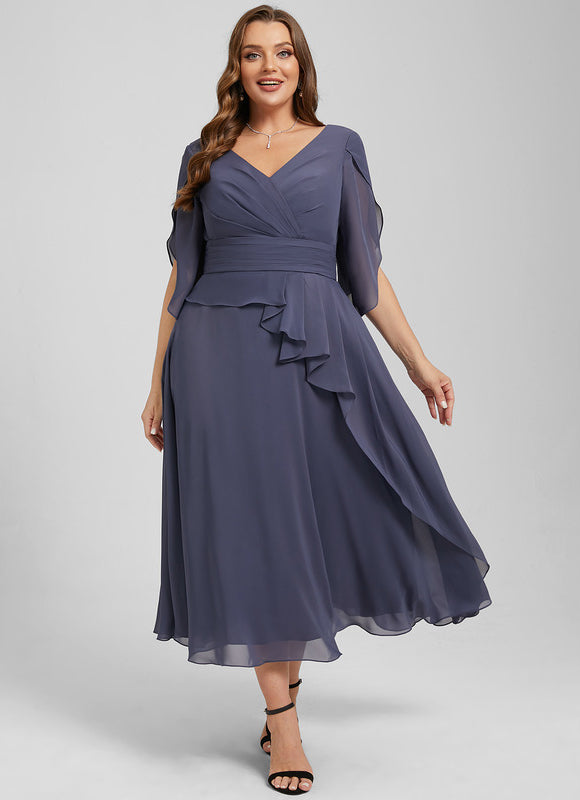 Robe Cocktail Flottante Saphir - gallery 7