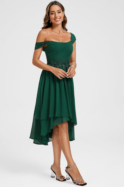 Robe Cocktail Chic Asymétrique - gallery 1