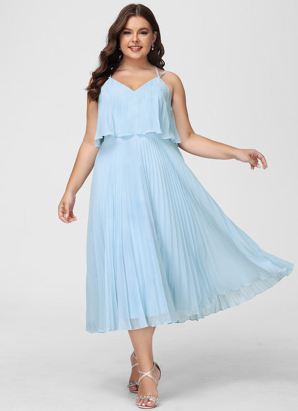 Robe Cocktail Flottante Saphir - gallery 5