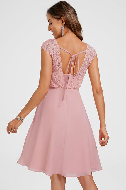 Robe Cocktail Rose Délicate - gallery 5