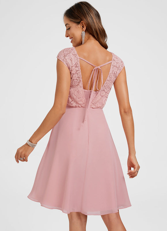 Robe Cocktail Rose Délicate - gallery 5