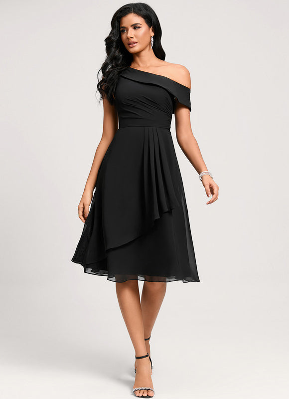 Robe Cocktail Chiffon Fluide - gallery 1