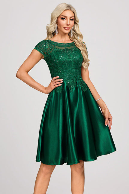 Robe Cocktail Émeraude Envoûtante