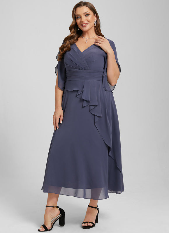 Robe Cocktail Flottante Saphir - gallery 6