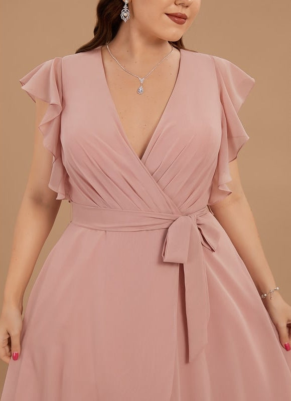 Robe Cocktail Fluide Vert Pâle - gallery 6