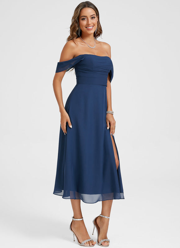 Robe Cocktail Fluide Évasée - gallery 3