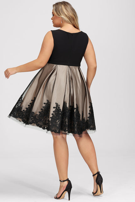 Robe Cocktail Noir Satiné Élégance - gallery 8
