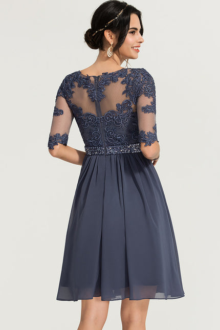 Robe Cocktail Nuit Marine Légère - gallery 2