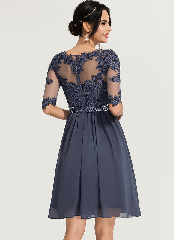 Robe Cocktail Nuit Marine Légère - gallery 2