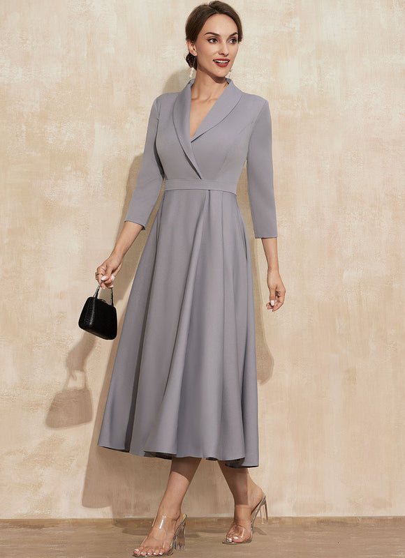 Robe Cocktail Grise Chic - gallery 5