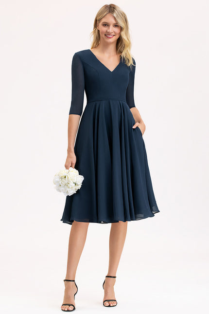 Robe Cocktail Mousseline Asymétrique - gallery 2