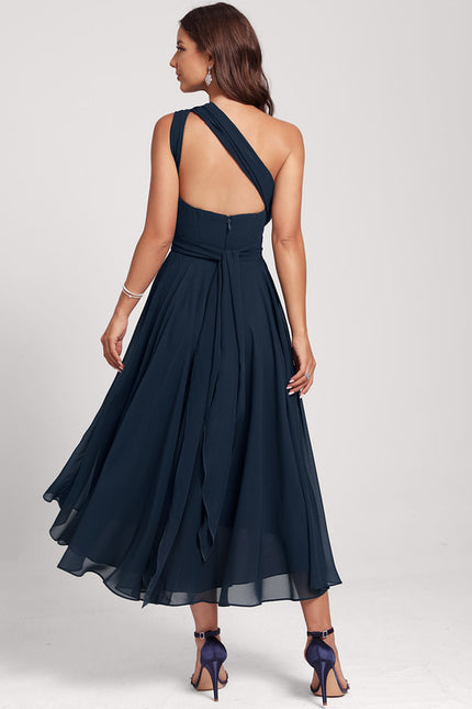 Robe Cocktail Mousseline Vert Émeraude - gallery 5