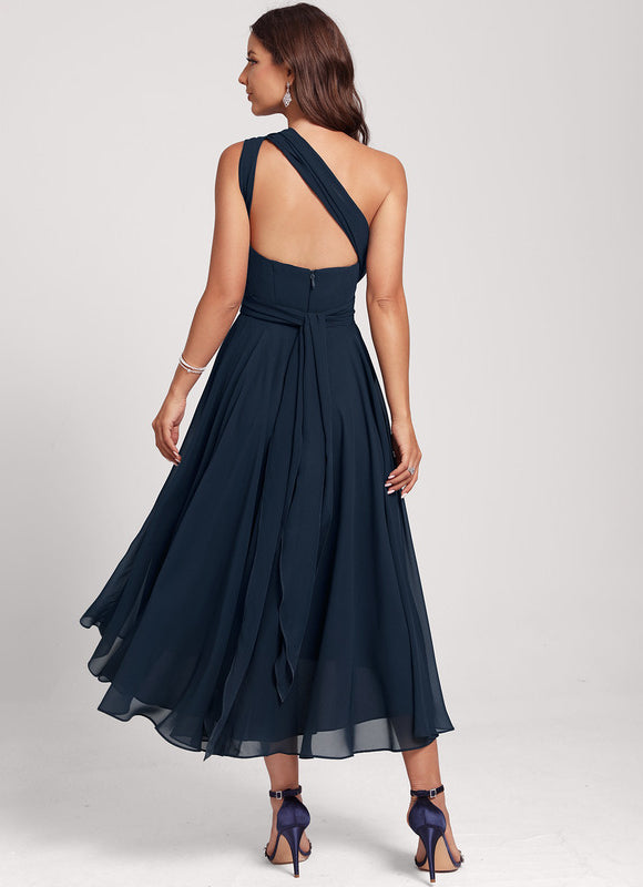Robe Cocktail Mousseline Vert Émeraude - gallery 5