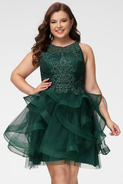 Robe Cocktail Émeraude Flottante - gallery 8