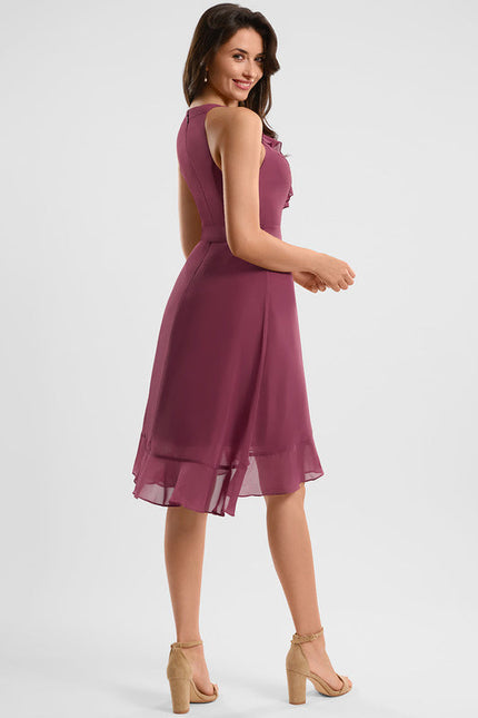 Robe Cocktail Fluide Vert Pâle - gallery 3
