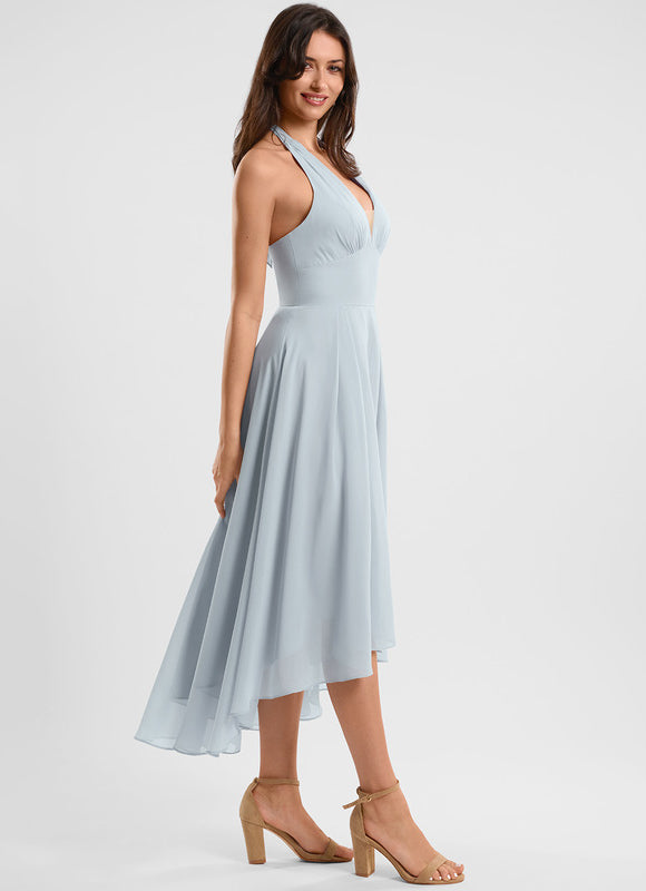 Robe Cocktail Fluide Vert Pâle - gallery 4